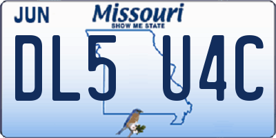 MO license plate DL5U4C