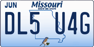 MO license plate DL5U4G