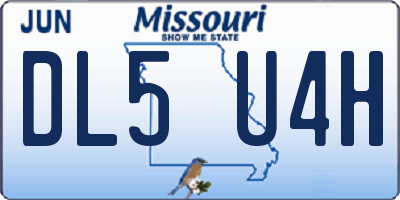 MO license plate DL5U4H