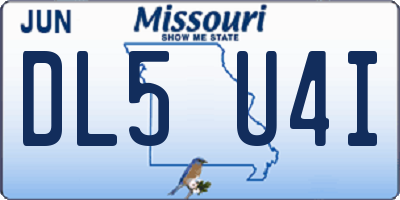 MO license plate DL5U4I