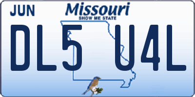 MO license plate DL5U4L
