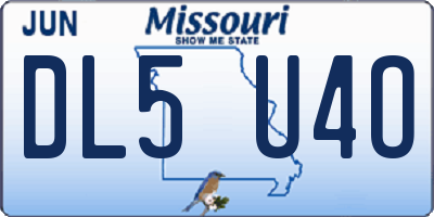 MO license plate DL5U4O