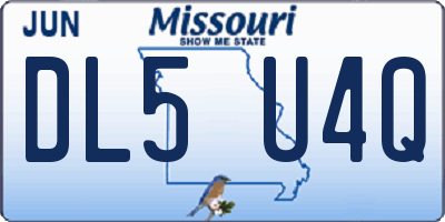 MO license plate DL5U4Q