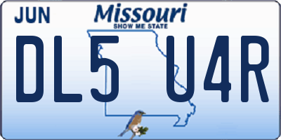 MO license plate DL5U4R