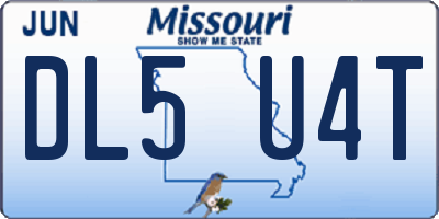 MO license plate DL5U4T