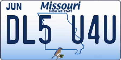 MO license plate DL5U4U