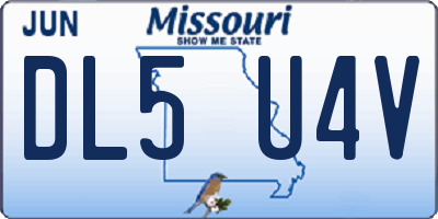 MO license plate DL5U4V