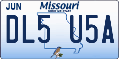 MO license plate DL5U5A