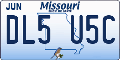 MO license plate DL5U5C