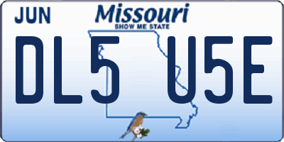 MO license plate DL5U5E