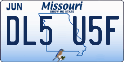 MO license plate DL5U5F