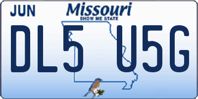 MO license plate DL5U5G
