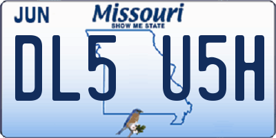 MO license plate DL5U5H