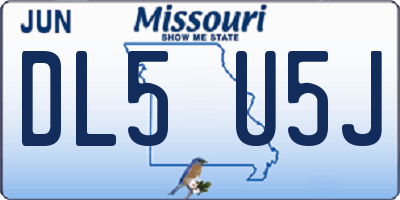 MO license plate DL5U5J