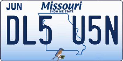 MO license plate DL5U5N