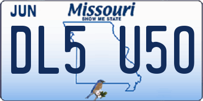 MO license plate DL5U5O