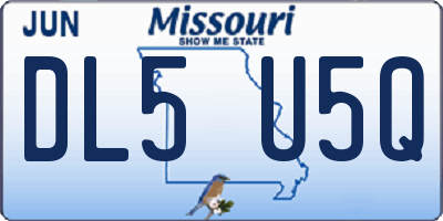 MO license plate DL5U5Q