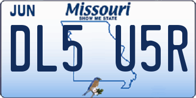 MO license plate DL5U5R