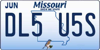 MO license plate DL5U5S