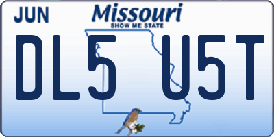 MO license plate DL5U5T