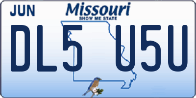 MO license plate DL5U5U