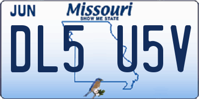 MO license plate DL5U5V