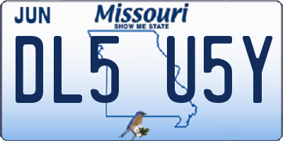 MO license plate DL5U5Y