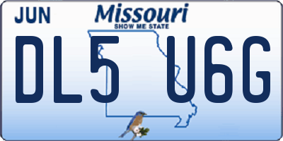 MO license plate DL5U6G
