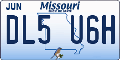 MO license plate DL5U6H