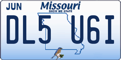 MO license plate DL5U6I