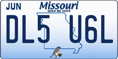 MO license plate DL5U6L