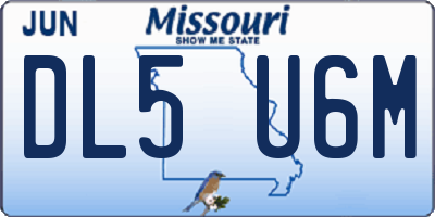 MO license plate DL5U6M