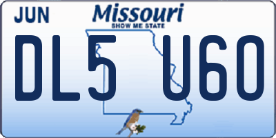 MO license plate DL5U6O