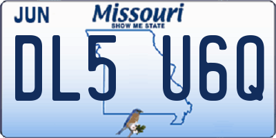 MO license plate DL5U6Q