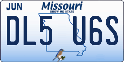 MO license plate DL5U6S