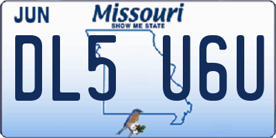 MO license plate DL5U6U