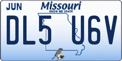 MO license plate DL5U6V