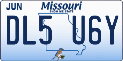 MO license plate DL5U6Y