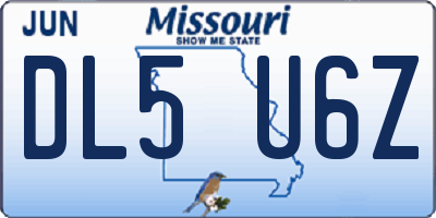 MO license plate DL5U6Z