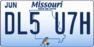 MO license plate DL5U7H