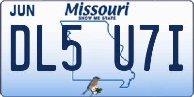 MO license plate DL5U7I