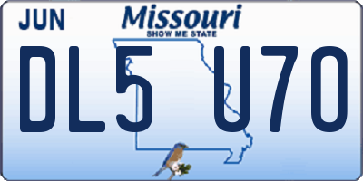 MO license plate DL5U7O