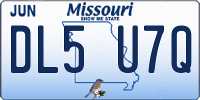 MO license plate DL5U7Q