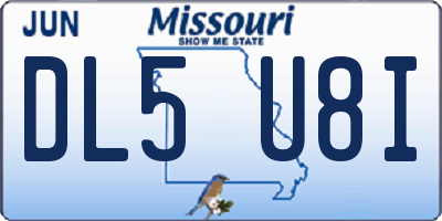 MO license plate DL5U8I
