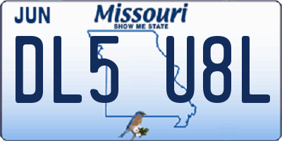 MO license plate DL5U8L