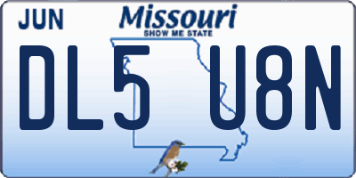 MO license plate DL5U8N