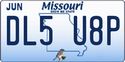 MO license plate DL5U8P