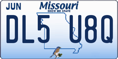 MO license plate DL5U8Q