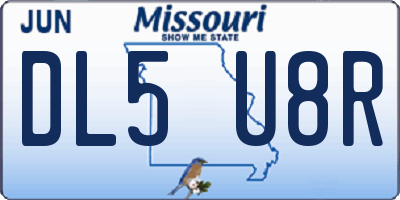 MO license plate DL5U8R