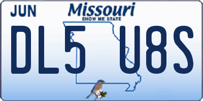 MO license plate DL5U8S